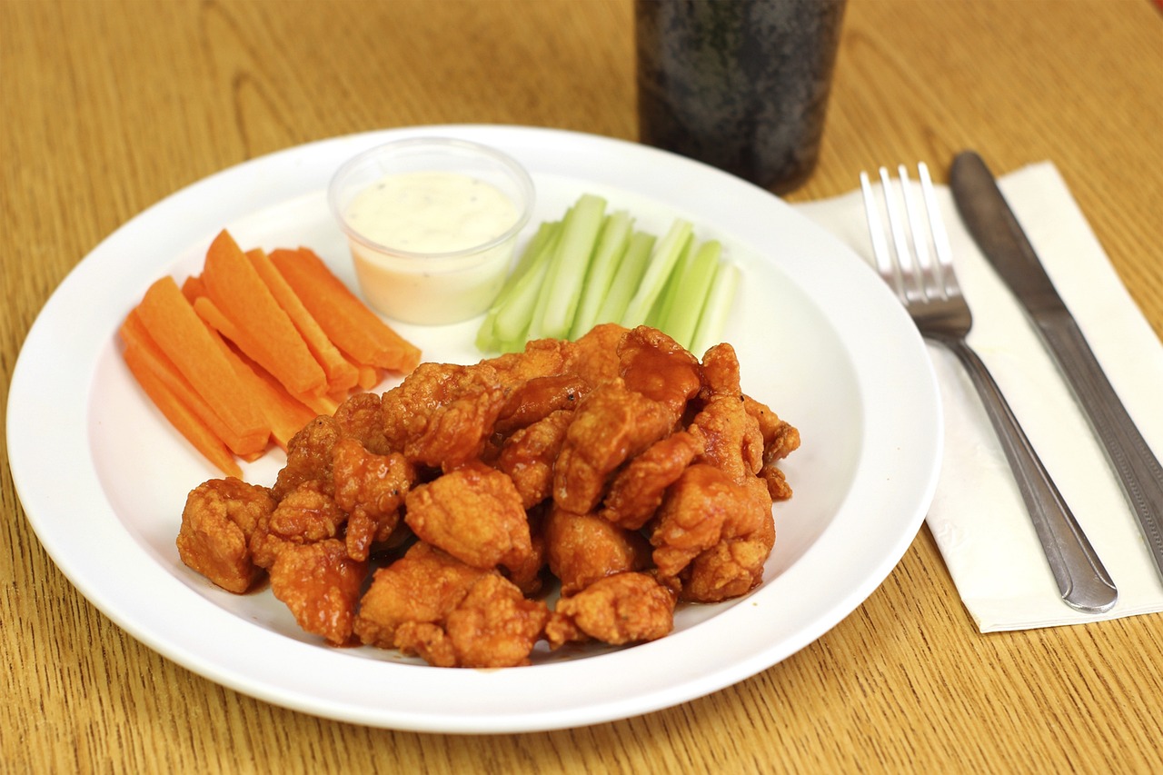 boneless, chicken, food, dinner, snack, carrot, celery, boneless, boneless, boneless, boneless, boneless